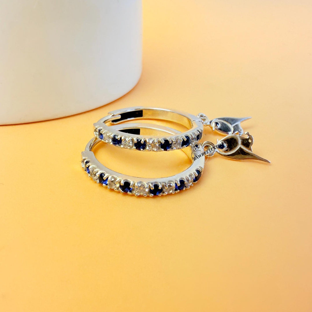 14K Gold Blue Topaz Earring Oval Navy Blue Earring Hoops Blue Charm Earring Dainty Blue Topaz Hoop Earring Unique  Hoop Earring Bird Earring