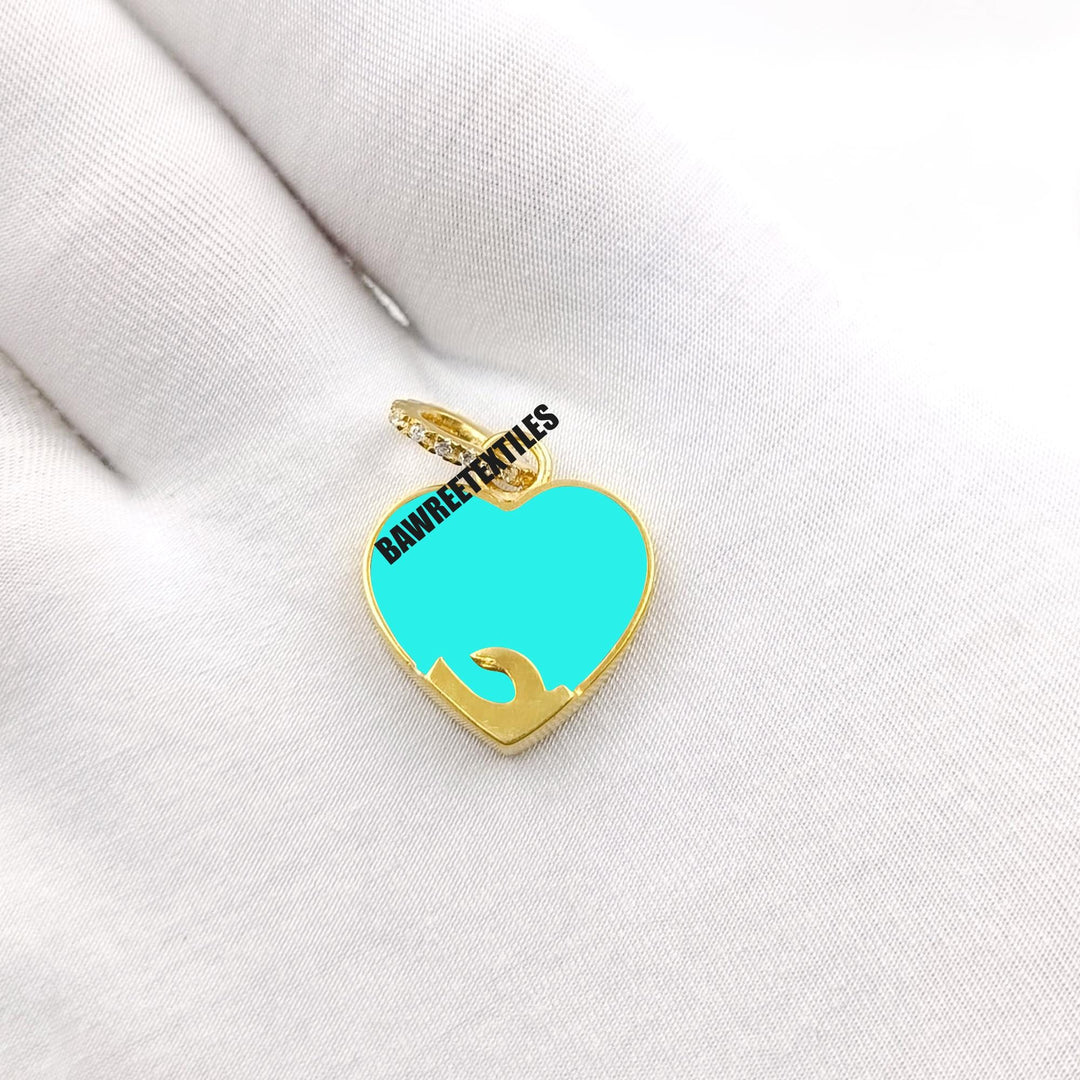 925 Sterling Silver Semi Precious Gemstone Double Stone Pendant, Handmade Citrine Gemstone Pendant, Heart Gemstone Pendant