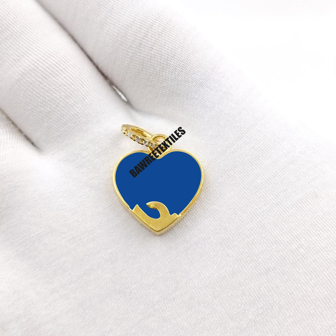 925 Sterling Silver Semi Precious Gemstone Double Stone Pendant, Handmade Citrine Gemstone Pendant, Heart Gemstone Pendant