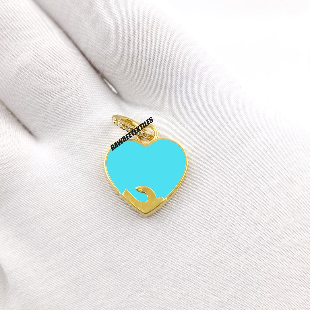 925 Sterling Silver Semi Precious Gemstone Double Stone Pendant, Handmade Citrine Gemstone Pendant, Heart Gemstone Pendant