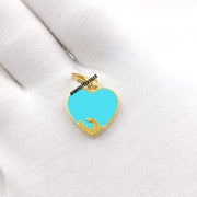 925 Sterling Silver Semi Precious Gemstone Double Stone Pendant, Handmade Citrine Gemstone Pendant, Heart Gemstone Pendant