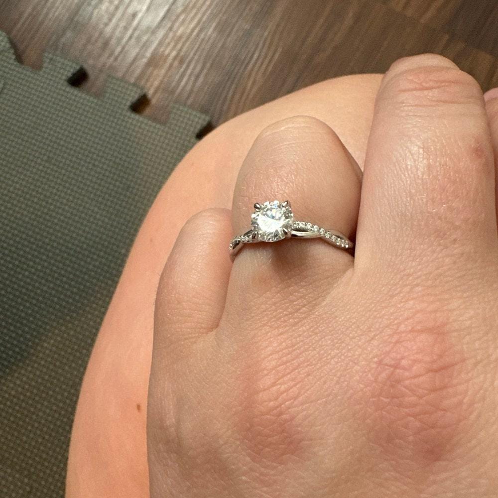 Petite Twist Moissanite Engagement Ring, Unique Sustainable Moissanite Ring for Women, 14k Gold Twisted Vine Ring, Promise Ring