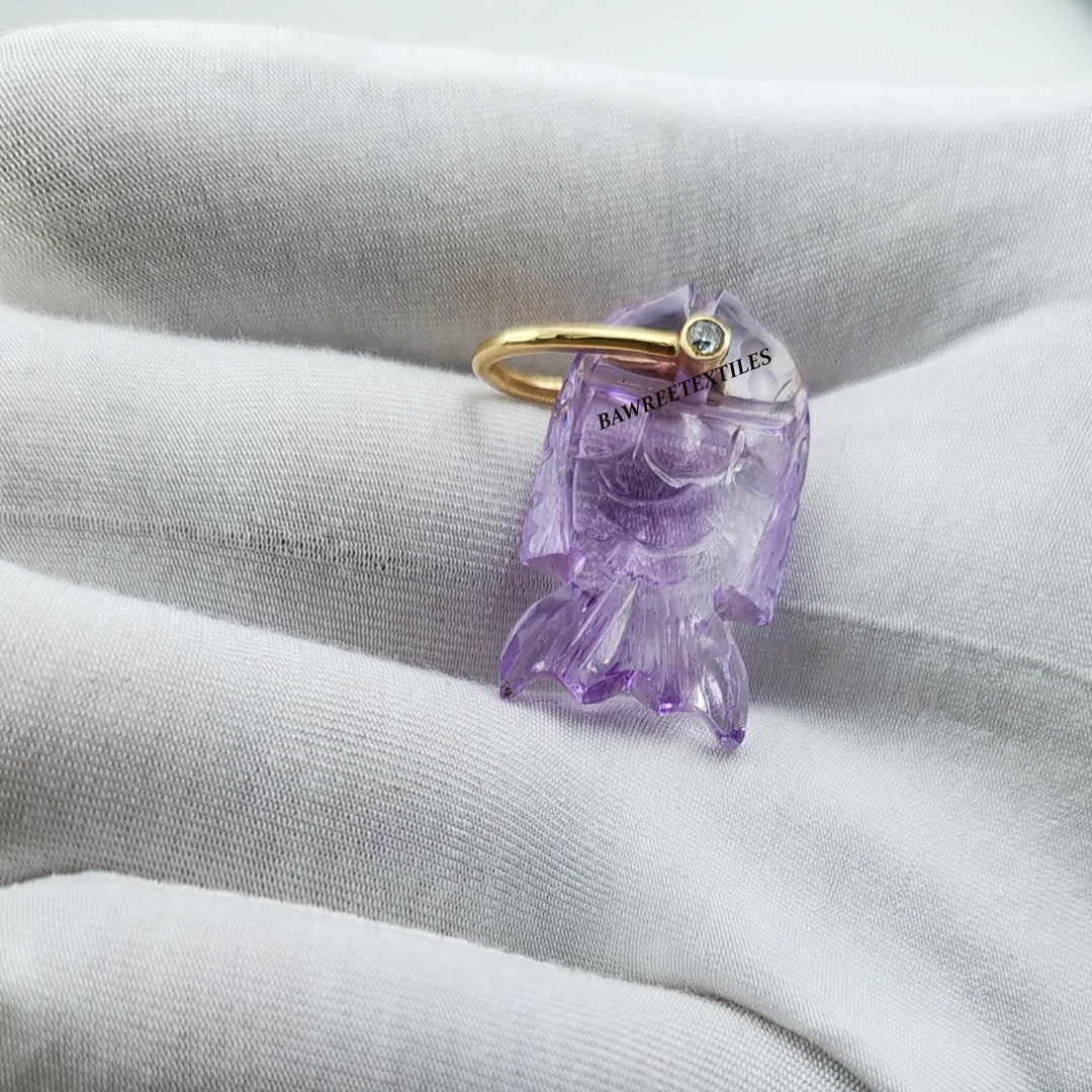 14K Yellow Gold Pendant or Charm Holder, Helping Hand Charm Holder, Charm Holder, Figa hand Charm Holder Pendant, Hand Holding or charm