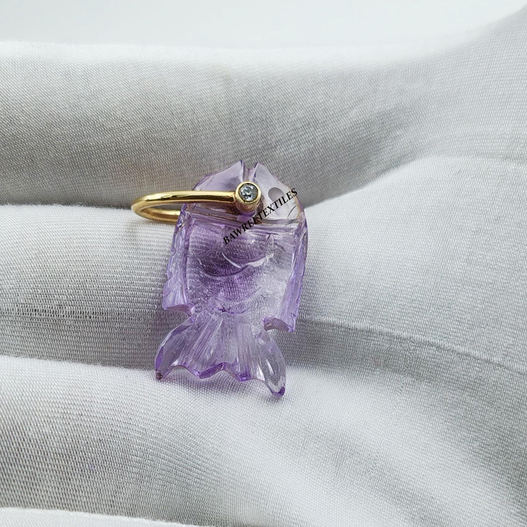 14K Yellow Gold Pendant or Charm Holder, Helping Hand Charm Holder, Charm Holder, Figa hand Charm Holder Pendant, Hand Holding or charm