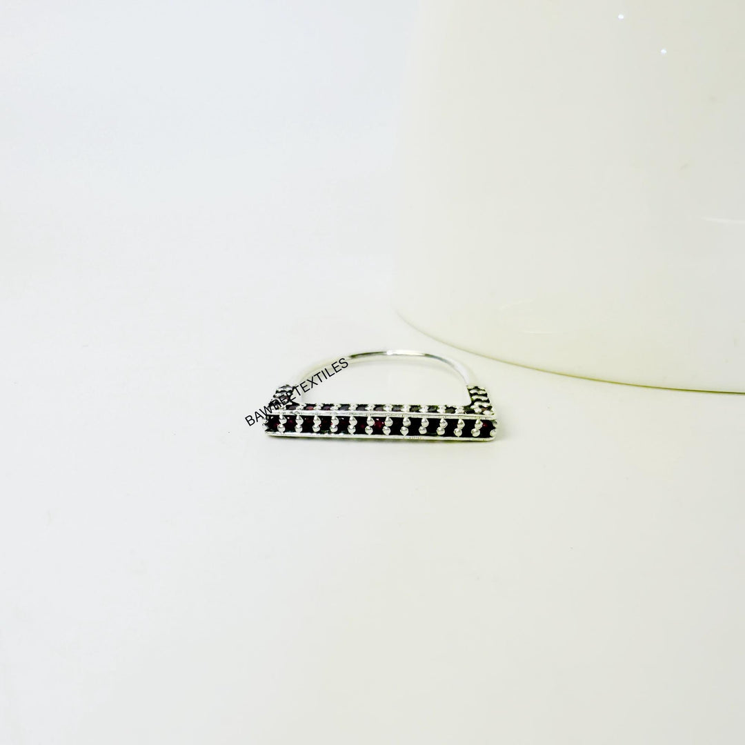 14K Gold Square Silver Ring Geometric Jewelry Ring Geometric Ring Square Frame Ring Flat Top Thick Bar Ring Square Ring Dainty Nugget Ring