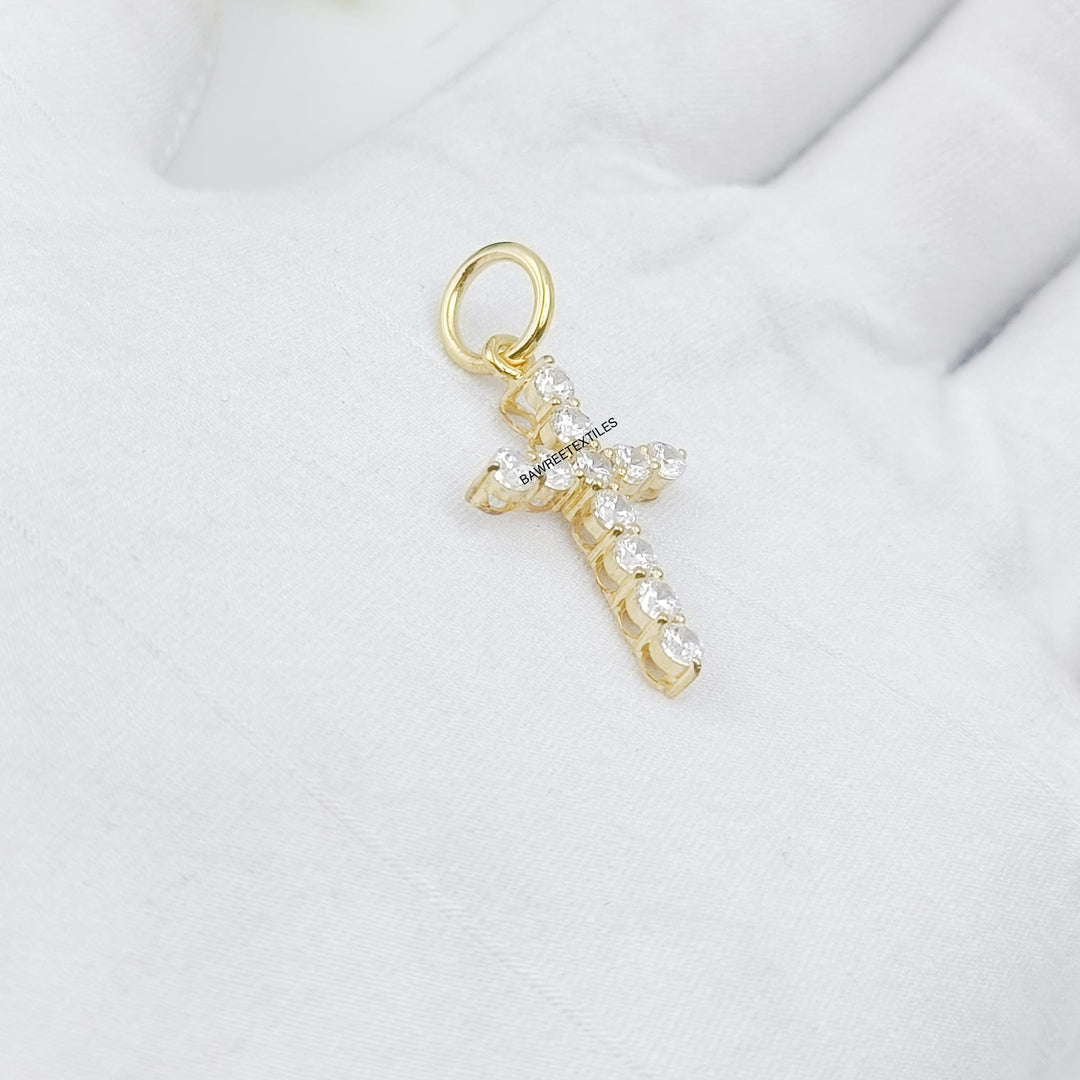 14K Solid Gold Minimalist Diamond Cross Pendant, Pave Cross Pendant, Skinny Cross Pendant,  Religious Protective Pendant, Pave Cross Pendant
