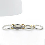 925 Sterling Silver, Pave Diamond Ring, 4 Set Band Ring, Natural Diamond Ring, Interlocking Ring, Jump Ring Gold Vermeil