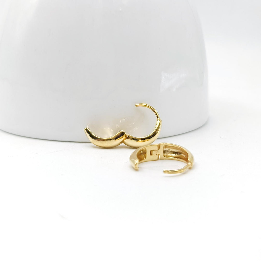 14K Solid Gold  Geometric Gold Earring Chunky Gold Earring Tiny Square Huggie Hoop Earring Simple Basic Dainty Everyday Earring Hoop Earring