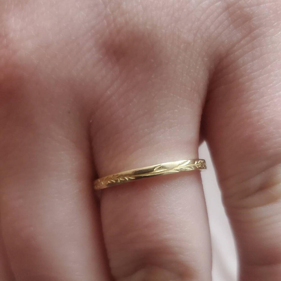 2pcs Couple Rings Set, Leaf Branch Men's Wedding Band, Leaf Unisex Wedding Band, Couple Wedding Ring For Men and Women, Anniversary Gift