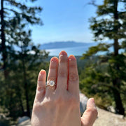 Pave Set Side-Stone Round Moissanite Engagement Ring / 14k Solid Gold Moissanite Ring for Women / 1, 1.5, 2 CT Promise Ring