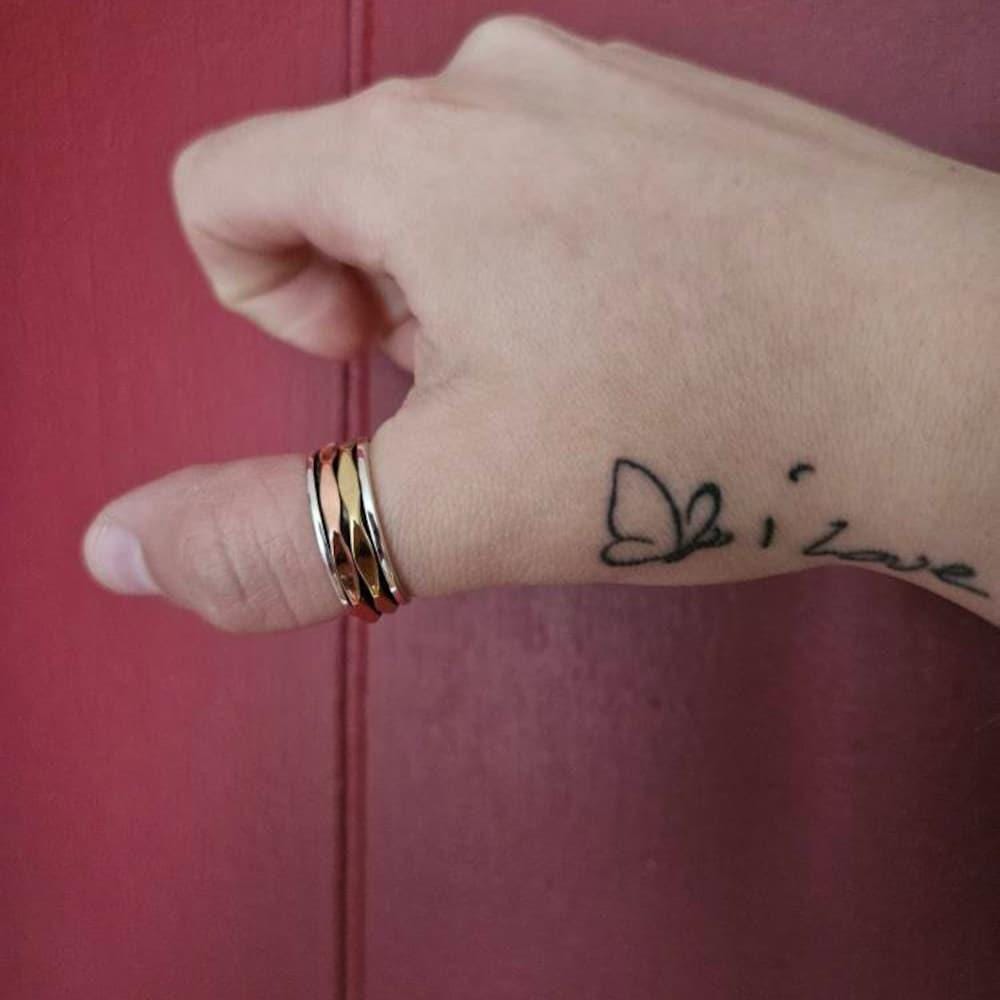 Boho 925 Sterling Silver Designer Spinner Ring For Handmade Three Tone For Her, Silver Ring