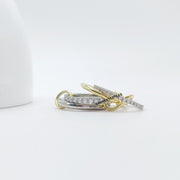 14K Gold Multi link Connected Ring, Chunky Connector Ring,  Eternity Multi Link Connected Ring, Two Tone Band Ring, Interlocking Silver Ring