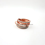 14K Gold Multi Band Ring Two Tone Band Ring Stackable Band Eternity Statement Ring Eternity Multi Link Connected  Multi Link Connected Ring