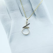 14k Gold Pendant or Charm Holder, Helping Hand Charm Holder, Charm Holder, Figa hand Charm Holder Pendant, Hand Holding Connector or charm