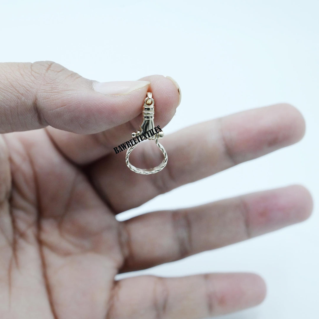 14k Gold Pendant or Charm Holder, Helping Hand Charm Holder, Charm Holder, Figa hand Charm Holder Pendant, Hand Holding Connector or charm