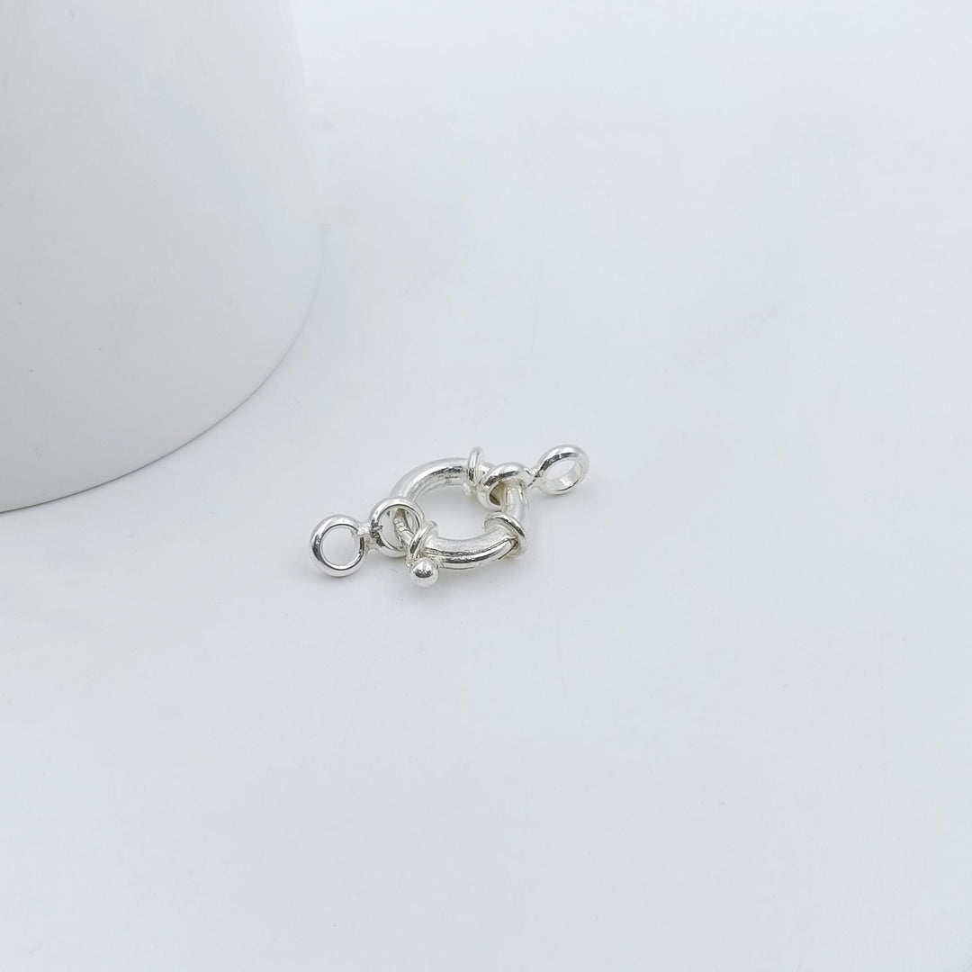 14K Gold  Spring Ring Clasp with Open Ring Pendant, Round Spring Clasp, Gold Spring Gate Ring Toggle, Clasp Carabiner Pendant