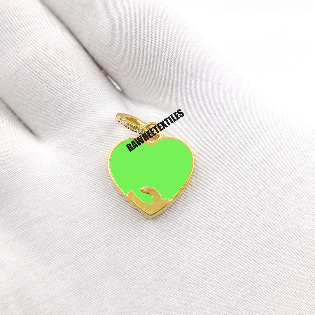 925 Sterling Silver Semi Precious Gemstone Double Stone Pendant, Handmade Citrine Gemstone Pendant, Heart Gemstone Pendant