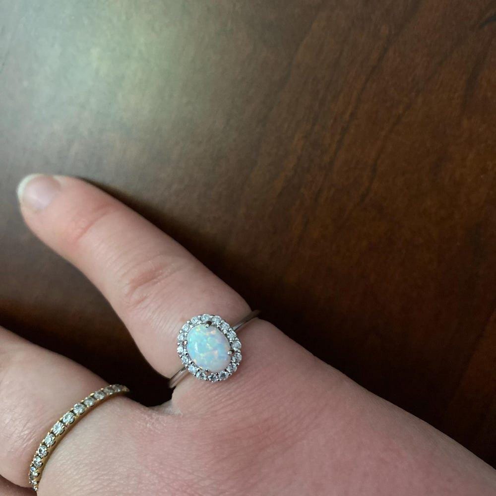 Opal Ring, Dainty Ring, October Birthstone Ring, Opal Jewelry, Stackable Rings, Rings for Women, Gemstone Ring, Vintage Opal Rings for Women