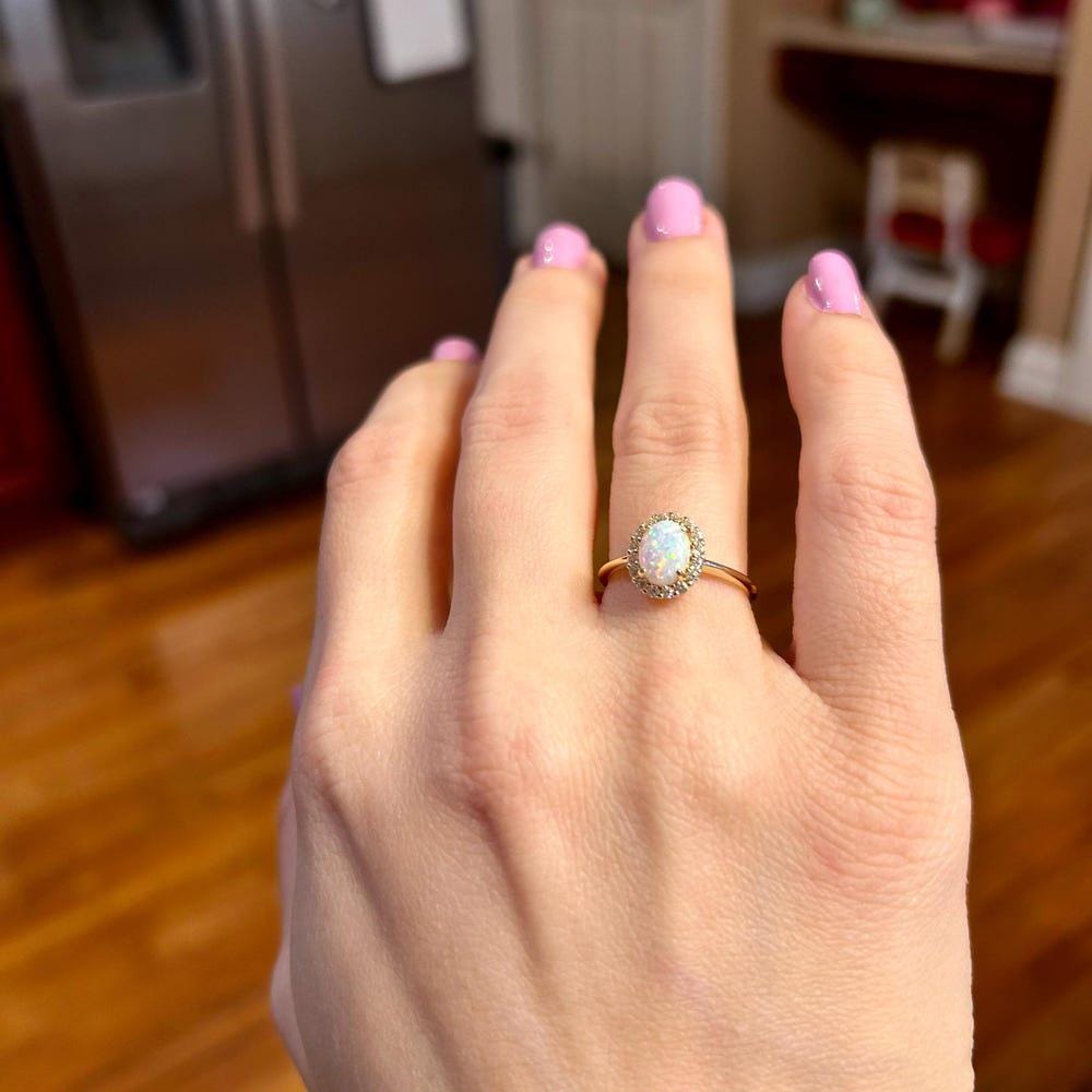 Opal Ring, Dainty Ring, October Birthstone Ring, Opal Jewelry, Stackable Rings, Rings for Women, Gemstone Ring, Vintage Opal Rings for Women
