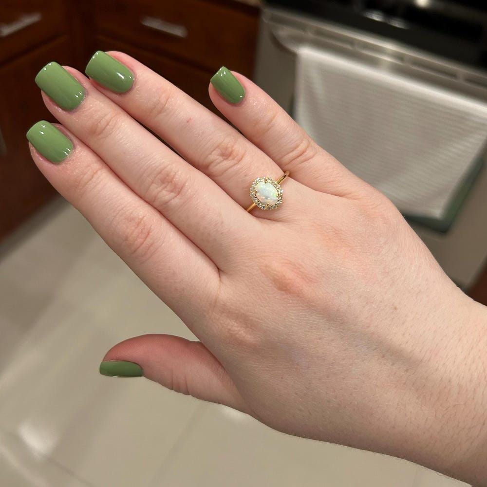 Opal Ring, Dainty Ring, October Birthstone Ring, Opal Jewelry, Stackable Rings, Rings for Women, Gemstone Ring, Vintage Opal Rings for Women