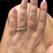 Moissanite Eternity Ring, 18K Gold Eternity Ring, Engagement Ring, Dainty Wedding Band, Stackable Promise Ring for Women