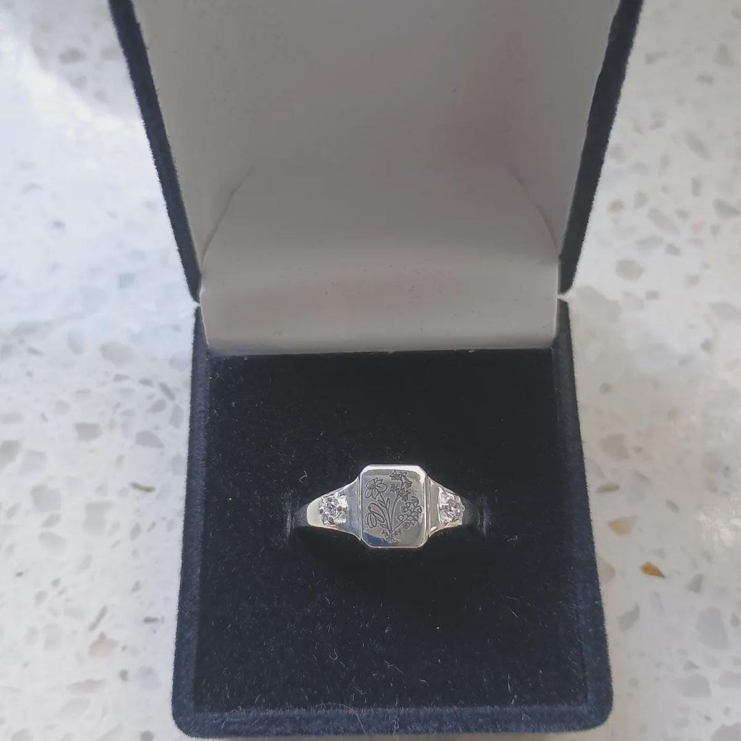 Multiple Birth Flower Ring, Combined Birth Flower Ring, Family Ring, Mother Ring, Mom Jewelry, Ring For Mom, Birthday Gift, Bridesmaid Gifts