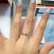 Mini Birth Flower Band, Gold or Silver, Flower Ring, Personalized Family Jewelry, Gift for Mom, Dainty Minimalist Stacking