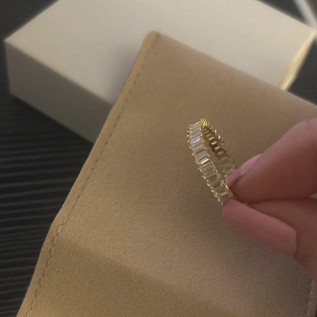 Baguette Ring, Diamond Eternity Band, Statement Ring, Eternity Ring, Engagement Ring, Promise Ring, Minimalist Ring, Gift For Wife