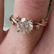 Nature Inspired Diamond Engagement Rings - Branch and Leaf Diamond Engagement Rings, Twig Branch & Leaf Wedding Rings, Twig Engagement Rings