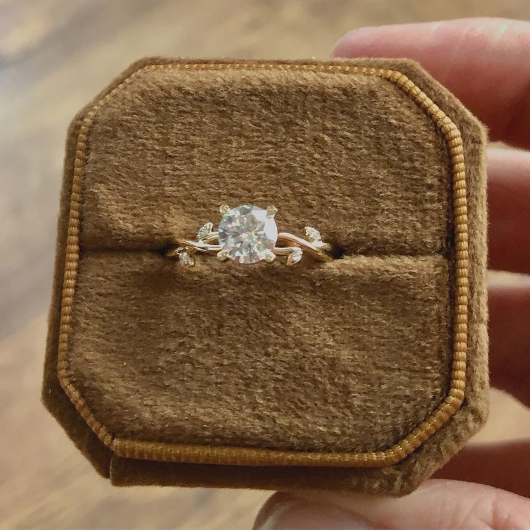 Nature Inspired Diamond Engagement Rings - Branch and Leaf Diamond Engagement Rings, Twig Branch & Leaf Wedding Rings, Twig Engagement Rings