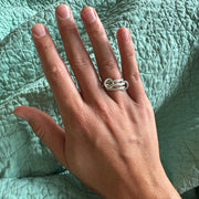 Two Tone Link Connected Rings, Silver Interlocking Rings, Gold and Silver Statement Rings, Light or Heavy Fit Rings, Multi Connector Rings