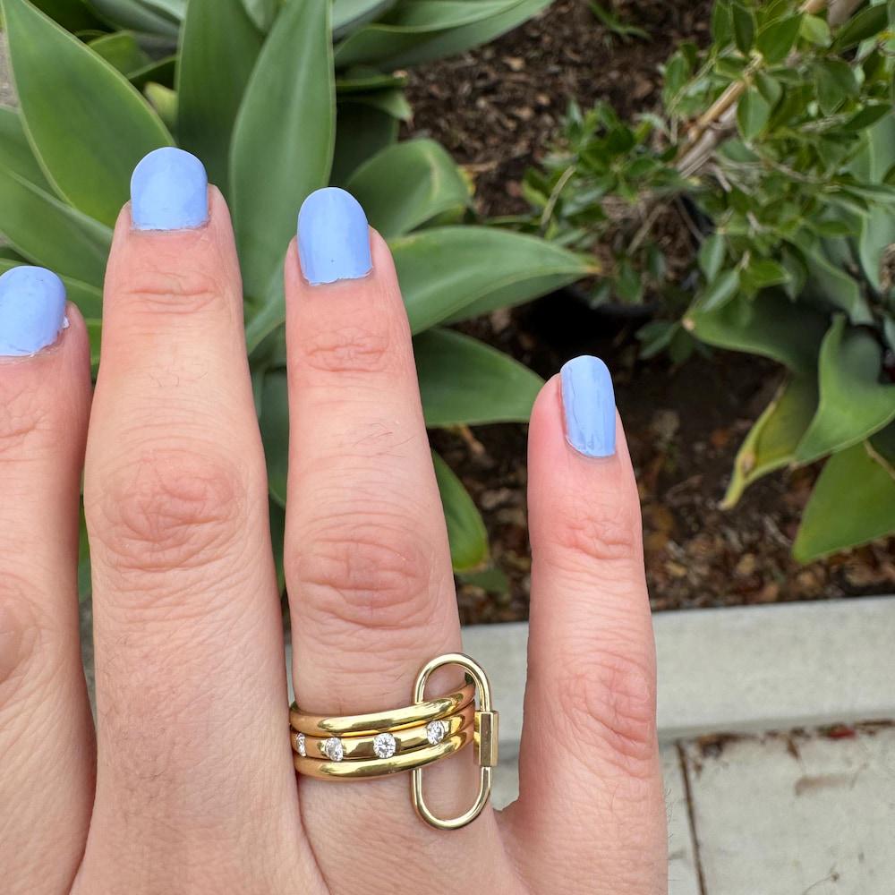 14K REAL Solid Gold Oval Paperclip & Barrel Shaped Charm Enhancer Connector Chunky Chain Carabiner Lock Screw Clasp Thick Link Necklace Gift