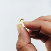 14K Gold Oval Clasp Carabiner Lock, Carabiner Spring Push Clasp, Spring Gate Clasp, Interlocking Oval Lock Clasp, Plain Clasp Carabiner Lock