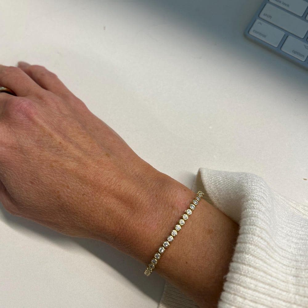 Tennis Bracelet, Gold Tennis Bracelet, Cubic Zirconia Tennis Bracelet, Dainty Bracelet, Diamond Bracelet, Gift for Her, Minimalist Bracelets