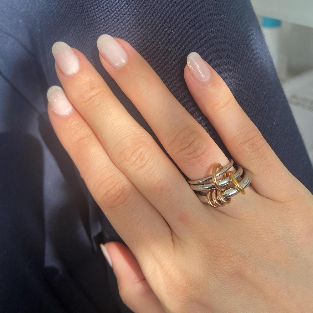 925 Sterling Silver Gold And Silver Multi Band Ring, Multi Layer Interlocking Ring, Connected Ring, Two Tone Ring, Maximalist Stacking Ring