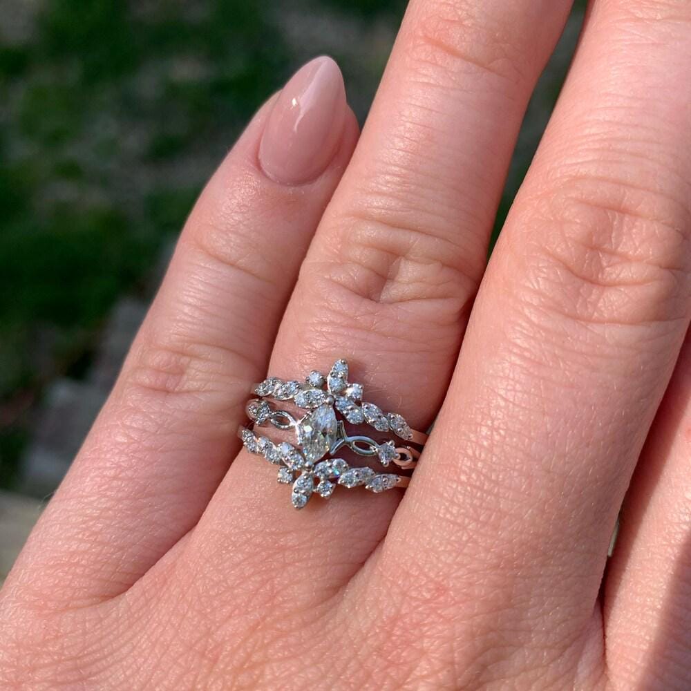 Round Cut Moissanite Diamond Band, Enhancer Guard Band For Women, Wedding Anniversary Gift For Wife, Proposal Fine Band, Birthday Gift Bands