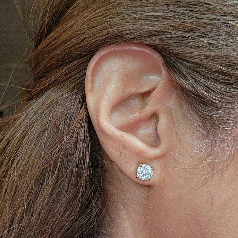 Gold Stud Earrings For Women - Daily Wear Earrings - Moissanite Stud Earrings Screw Back - Birthday Gifts Her - Graduations Gifts For Her