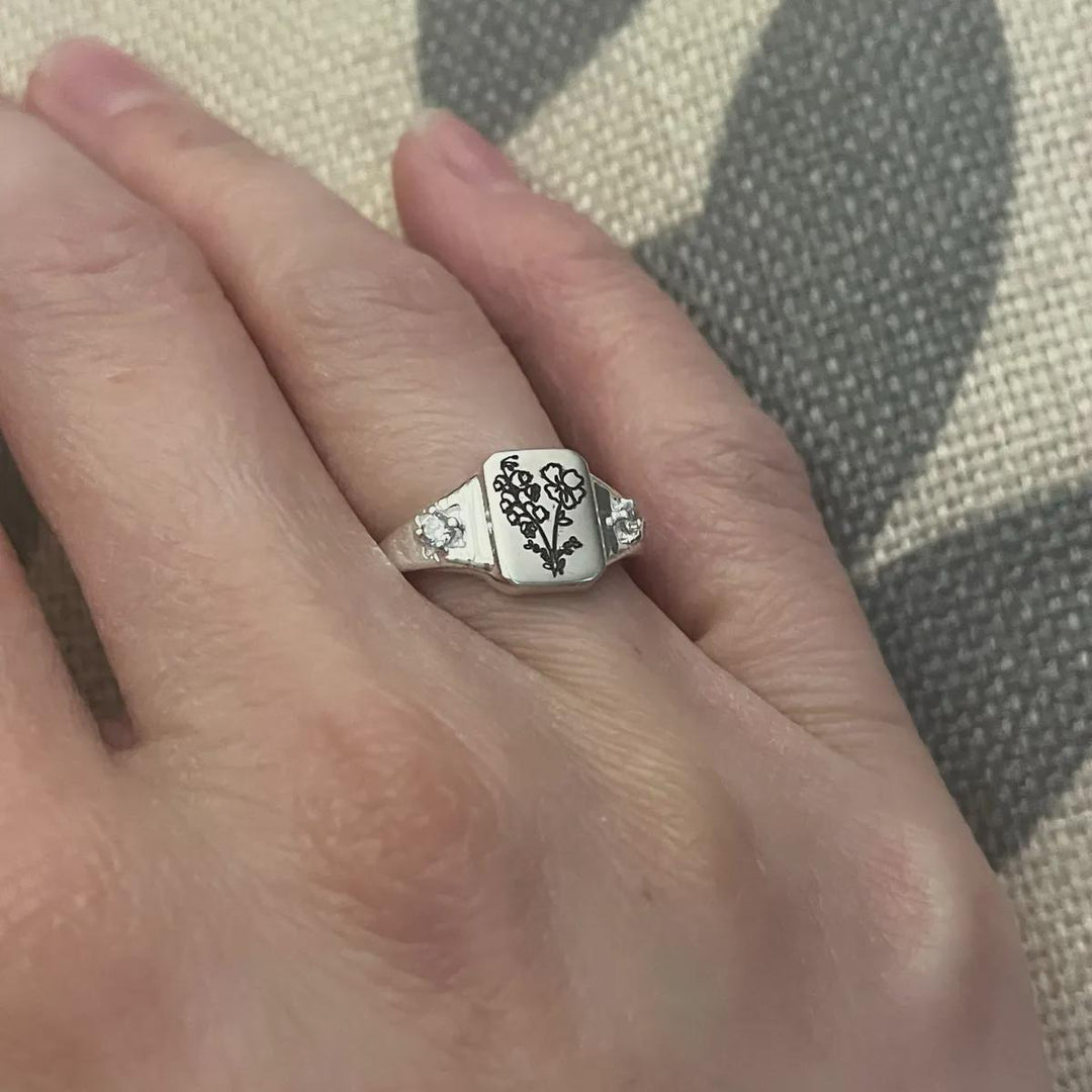 Multiple Birth Flower Ring, Combined Birth Flower Ring, Family Ring, Mother Ring, Mom Jewelry, Ring For Mom, Birthday Gift, Bridesmaid Gifts