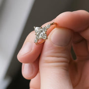 Vintage Marquise Cut Moissanite Engagement Ring Women's Diamond Wedding Ring with Side Stone Delicate 14k Solid Gold Diamond Promise Ring