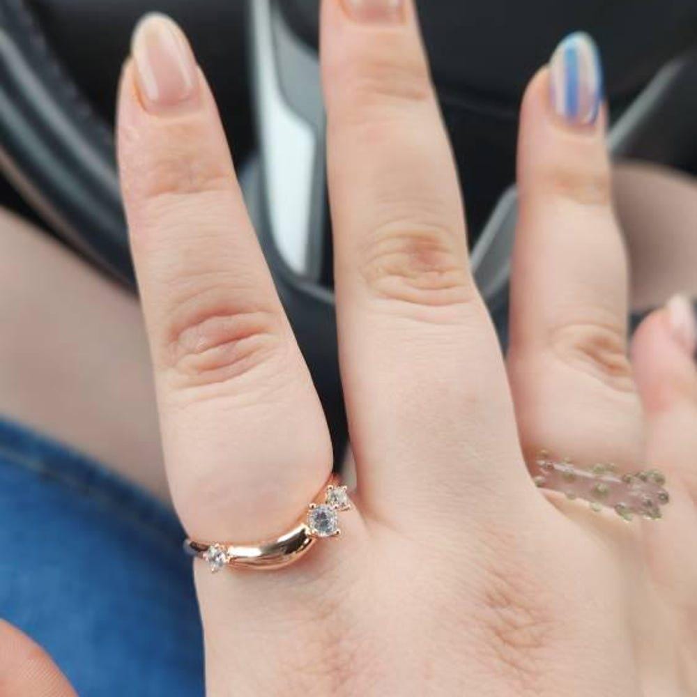 Curved Wedding Band, Ring with Scattered Simulated Round Diamond, Chunky Fluid curved Band Gold Vermeil Sterling Silver Ring, Stackable Band