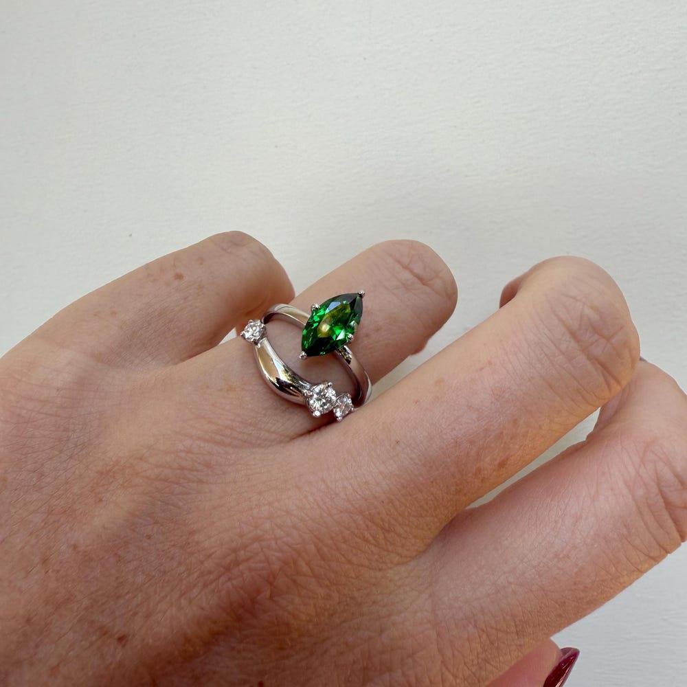 Curved Wedding Band, Ring with Scattered Simulated Round Diamond, Chunky Fluid curved Band Gold Vermeil Sterling Silver Ring, Stackable Band