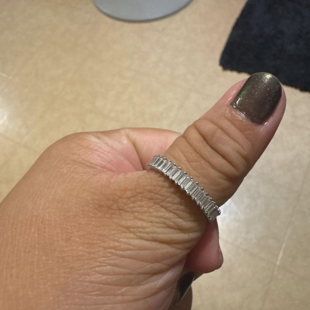 Baguette Ring, Diamond Eternity Band, Statement Ring, Eternity Ring, Engagement Ring, Promise Ring, Minimalist Ring, Gift For Wife