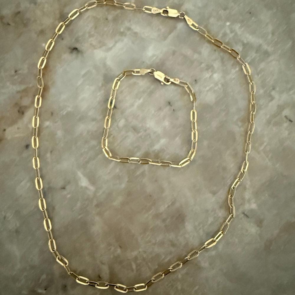 Solid 14K Gold Paperclip Chain Necklace 1.5mm 2.25mm 3mm 3.25mm 4.5mm 5.25mm 6.25mm Trending Gold Chain Ladies Gold Necklace, Trending Chain