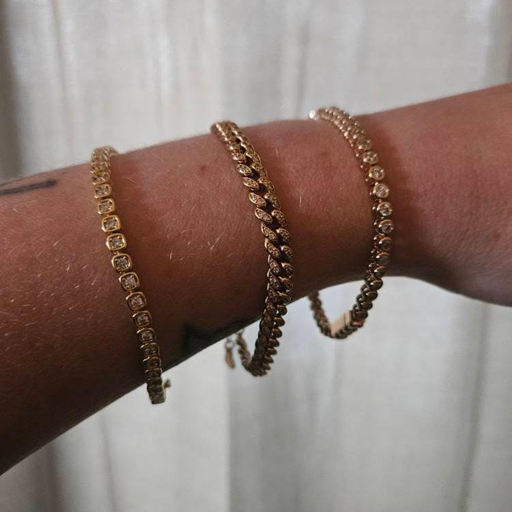Tennis Bracelet, Gold Tennis Bracelet, Cubic Zirconia Tennis Bracelet, Dainty Bracelet, Diamond Bracelet, Gift for Her, Minimalist Bracelets