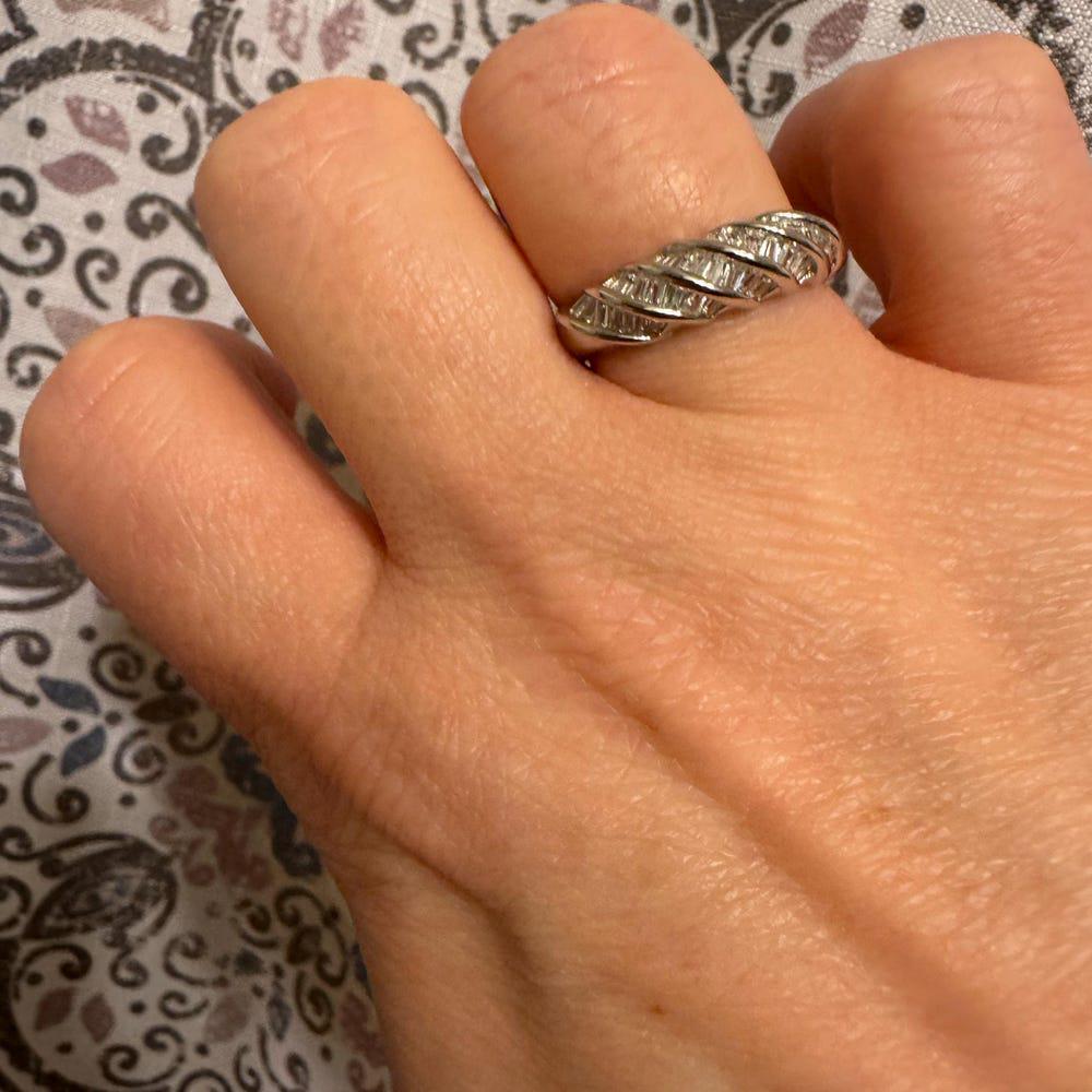 Baguette Ring, Twist Baguette Ring, Stacking Ring, Gold Ring, Croissant Ring, Sterling Silver Ring, Dome Ring, Dainty Ring, Minimalist Ring