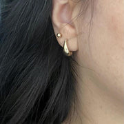 14k Gold Hoops, Teardrop Hoop Earrings, Tapered Hoops, Teardrop Huggie Earrings, Gold Gypsy Earrings, Must Have for Every Women