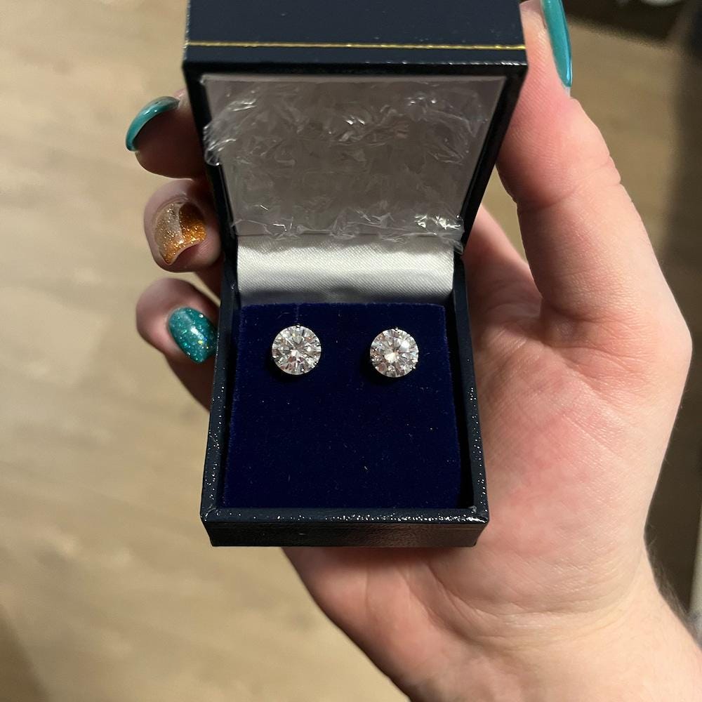 Gold Stud Earrings For Women - Daily Wear Earrings - Moissanite Stud Earrings Screw Back - Birthday Gifts Her - Graduations Gifts For Her