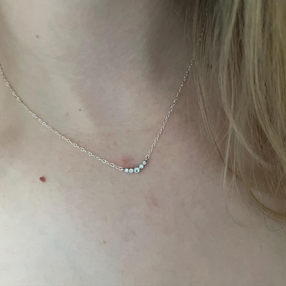 Tiny Gold Necklace, Dainty Gold Necklace, Gold necklace, CZ Necklace, Simple Necklace, Minimalist Necklace, Gifts for Her, Dainty Necklace