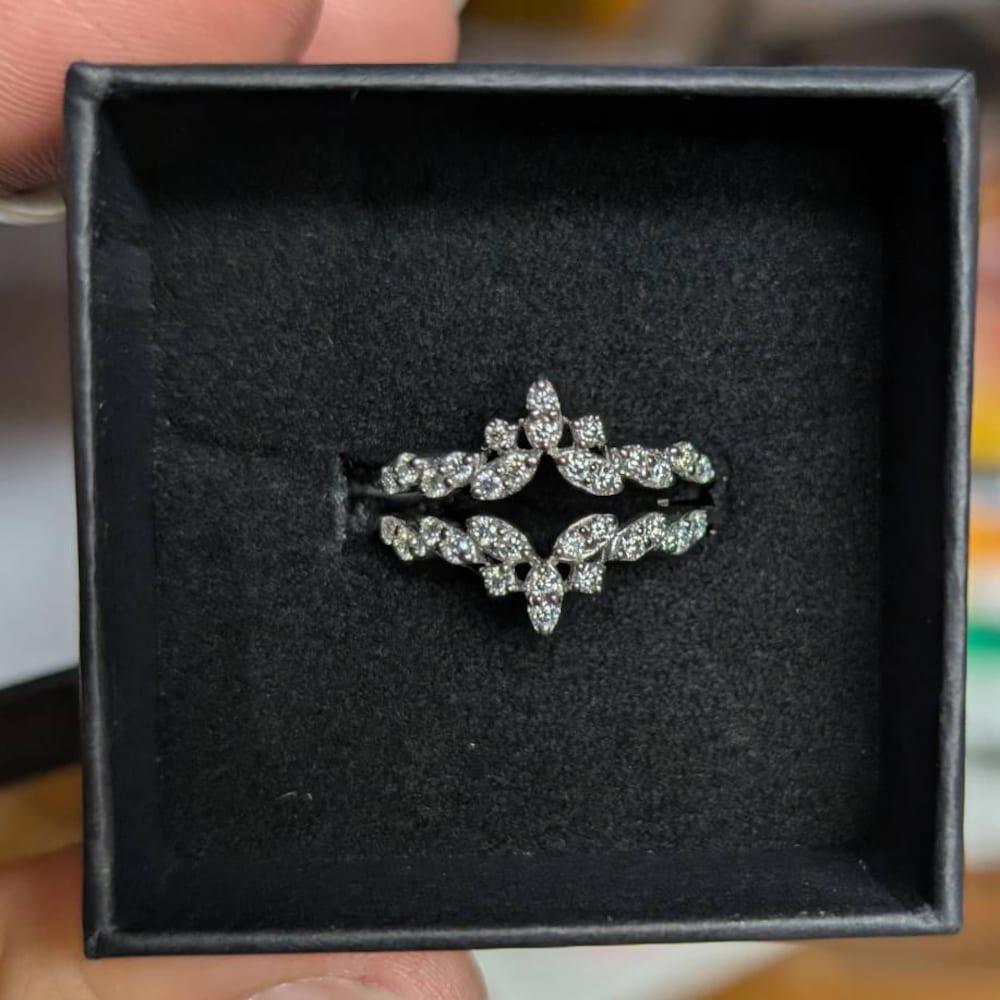 Round Cut Moissanite Diamond Band, Enhancer Guard Band For Women, Wedding Anniversary Gift For Wife, Proposal Fine Band, Birthday Gift Bands