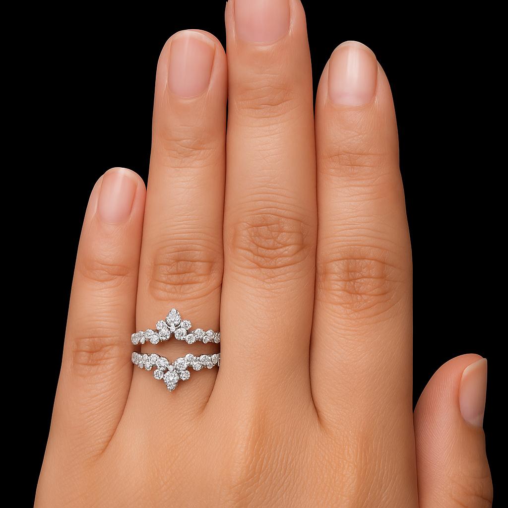 Round Cut Moissanite Diamond Band, Enhancer Guard Band For Women, Wedding Anniversary Gift For Wife, Proposal Fine Band, Birthday Gift Bands